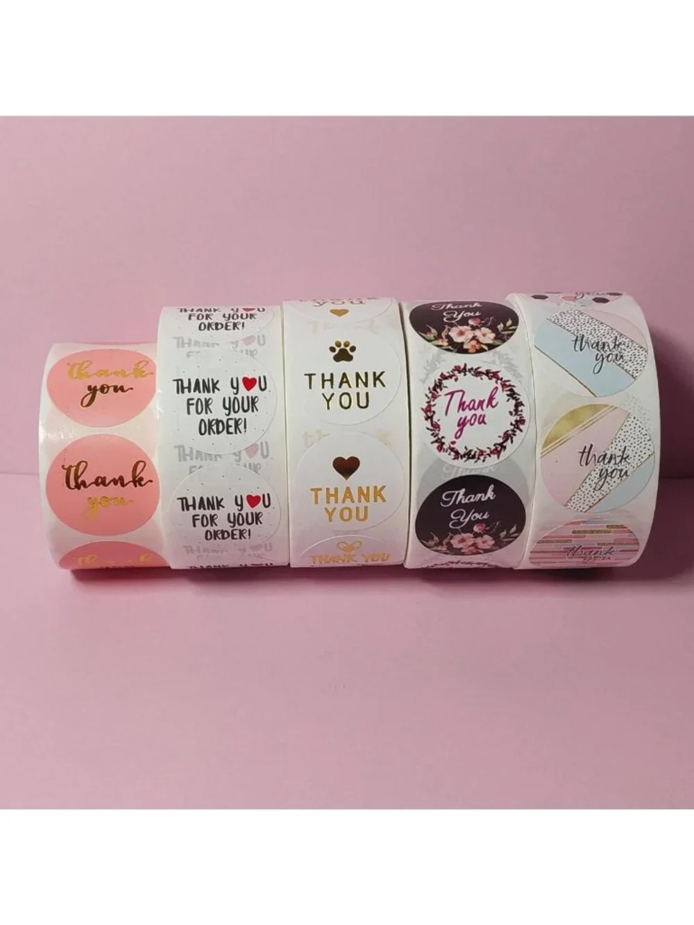 2500 Thank You Stickers Lot 5 rolls size 1 inch